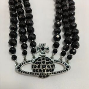 Brand-new Vivienne Westwood three-strand necklace with silver pendant